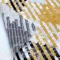 Polyester örgü metalik pullu örgü işlemeli kumaş